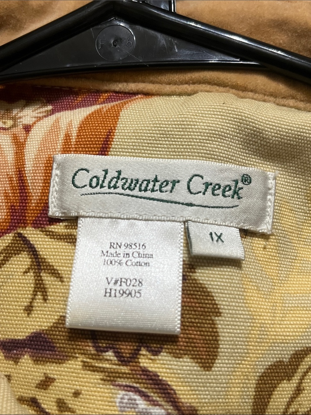 VINTAGE COLDWATER CREEK Cream Floral Cotton BARN Jacket WOMEN SIZE 1X - Picture 8 of 9